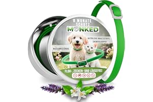 Monked | Natürliches Zeckenhalsband Hunde ohne Chemie | bis 8 Monate Schutz | Zeckenschutz Hund | Zeckenhalsband Hund | Halsband für Hunde | Flohhalsband Zeckenschutz Anti Zecken (Grün, Universal)