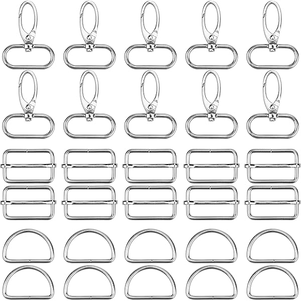 Metall-Schnallen Für Taschen | 6-teiliges Set | Verstellbare Ketten | Gold, Silber, Schwarz