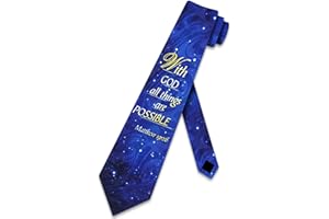 Steven Harris Religious Neckties for Men Christian Tie Mens Bible Verse Necktie, Blue, One size