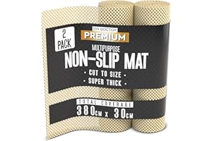 DIY Doctor - 2x Anti Slip Gripper Rolls (190 x 30cm) - Rug Gripper - Anti Slip Rug Underlay - Rug Grippers for Laminate Floor - Carpet Grippers - Non Slip PVC Matting - Shelf Drawer Liner Mustard