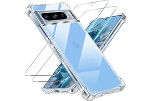 Tentoki 3 in 1 für panzerglas und hülle Google Pixel 8 Pro,[Nie Vergilbung] schutzfolie TPU handyhülle Schlanke Stoßfeste Anti Kratzt Transparent Case