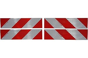 ‎UVV UvV-SHOP 3M High Intensity Flexible Prismatische Reflexfolie Set für Kfz Warnmarkierungen Rot-Weiß 4 Streifen