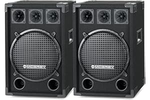 McGrey Paar DJ-1222 DJ PA Lautsprecher Box 30cm (12“) Subwoofer 1200W (Passiv, 2-Wege System, Holzgehäuse)