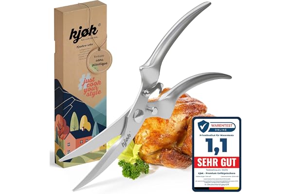 kjøk Premium Ciseaux à Volaille en Acier Inoxydable – Ciseaux de cuisine pour découper le poulet, l'oie ou le canard, l’ustensile de cuisine idéal pour les professionnels