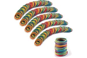 Nasxkji 600 Pieces Elastic Bands 50x1.4 mm Coloured Elastic Bands Strong Elasticity Rubber Band for Home School Office Industrial Crafts and DIY
