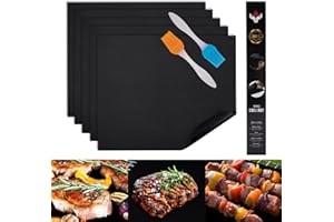Zwanzer Copper Grill Mats for Outdoor Grill -Set of 5 Nonstick BBQ Grill Mat 15.75 x 13", Reusable & Heavy Duty Under Grill Mat, Easy to Clean, Works for Gas, Charcoal, Electric Grill