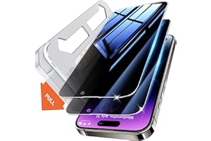 Tentoki sichtschutz für panzerglas iPhone 14 Pro 6,1 Zoll, kompatibel mit Face ID, 25° Anti-Spionage Premium 9H Schutzglas Glas [Ultra-Privatsphäre] [Auto Dust-Elimination] [HD klar] 2 Stück