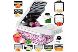 FULLSTAR Taglia Verdure Mandolina per Verdure Affetta Verdure - Multifunzione Tritatutto Affettatrice Manuale - Tagliaverdure Frutta Cipolla Patate Cubetti Julienne Grattugia (Standard 7-in-1 Bianco)
