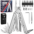 BIBURY Multitools, Multi Tool Foldable Pliers with Upgraded Saw, Large Scissors and Screwdriver Set, Stainless Steel Multitools Ideal for Camping, DIY, Repairing, Gift for Dad Men Christmas - Pro