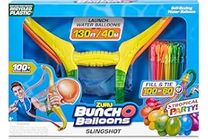 ZURU - BUNCH O BALLOONS - Tropical Party Arc Slingshot - 100 bombes à eau - Jeu de plein air - Jeu d'eau - 56494