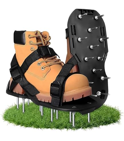 Riisoyu Chaussures Aération Pelouse 13 Clous Avec Velcro - Aérateur Gazon Jardin