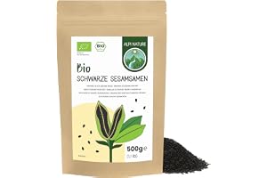 Alpi Nature Svarta Sesamfrön BIO 500g, Ekologiska Sesamfrön, Sesam Frön Svarta, Glutenfria