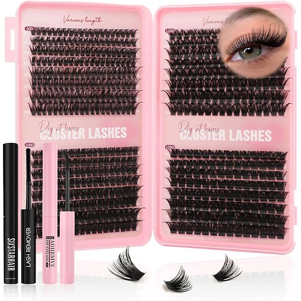 Wimpern Extensions Set Für Zu Hause – Inkl. Kleber, Pinzette & Remover, 600 Wimpern In 30D, 40D, 50D Für Natürlichen Bis Dramatischen Look