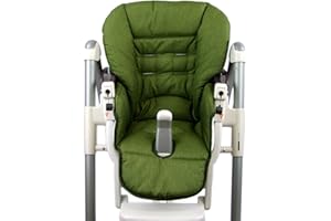 NINNA-NANNA BY BAMBINIWELT Housse de rechange pour coussin d'assise [Housse pour chaise haute] compatible avec Peg Perego Prima Pappa DINER (vert chiné)