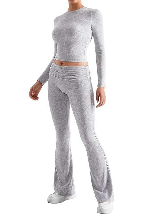 Y2K Damen Zweiteiler Set - Musselin Bluse & Shorts Lounge Outfit