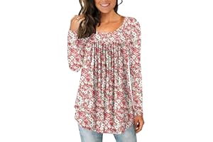 CHICZONE Ladies Tops Short Sleeve Blouse Crew Neck Tunic for Women Floral Henley Shirts for Leggings Loose Fit