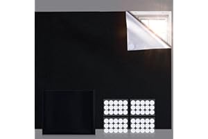Ainiv 100% Blackout Blind for Window, 200x145CM Portable Blackout Shades Film with 30 Pairs Adhesive, Easy to Stick On & Take Down, No Drill Blackout Blinds Curtains for Bedroom, Baby Nursery Skylight