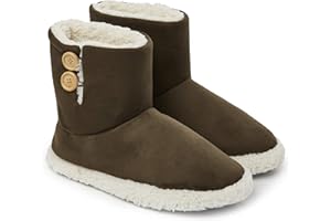 DUNLOP Chaussons Homme Hiver, Pantoufles Homme Confortable, Chausson Botte Montant Mémoire de Forme, Cadeau Original