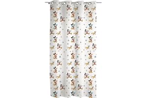 hermet Mickey Mouse - Cortina de Gasa con Anillas, Cortina para habitación Infantil, 140 x 290 cm, Producto Oficial, Producto Oficial (Panel Individual)