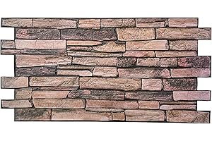 MYDEKOR 3D Wall Panels for Living Room Kitchen Decorative Tiles PVC Plastic Cladding Sand Slate Stone Effect (10 PCS / 4.60M2)