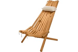 BOGATECO Transat Pliable en Bois de Jardin | 100 x 55 x 30 cm | Longueur du Dossier 90 cm | Lit de Soleil | Chaise Longue Relax de Plage | Confortable, Stable et Fonctionnel | Brun