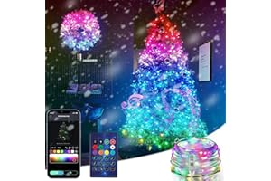 Frogetu 1 x łańcuch świetlny RGB LED RGB, sterowanie aplikacją Bluetooth, synchronizacja muzyki, USB, IP44, oświetlenie bożonarodzeniowe, na zewnątrz, do ogrodu, na imprezę, dekoracja