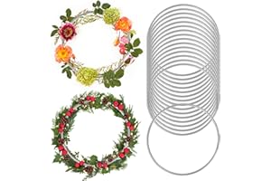 FLOEPX 16 Stück Metallringe zum Basteln 10cm, Handwerkliche Metallring Drahtring Makramee Ringe, Rund Traumfänger Ringe Metall Kranz Rahmen für Floristik, Wandbehang, DIY Floral Hoop, Hochzeitskranz (1)