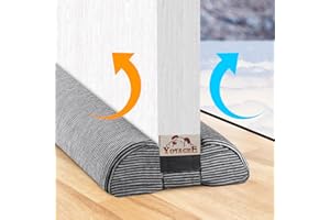 Yotache Draft Excluder for Door 80cm, Right Angle Design-100% Fits Door, Adjustable Length,Washable Stretch Jersey Fabric for Reduce Noise Draught Dust