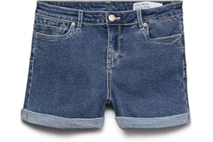 VERO MODA Damen Shorts Denim mit umgeschlagenem Saum und Taschen
