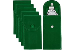 ‎NBEADS NBEADS 6 Stück Samt Uhrenaufbewahrungstasche, Tragbare Einzeluhr Reisetasche Uhrentasche Uhren-Aufbewahrungstasche Uhrenetui Luxus Geschenktasche Mit Druckknopf Für Schmuck Organizer, Grün, 13x6.7 cm