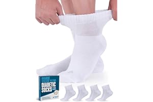 DOCTOR'S SELECT Bamboo Diabetic Socks Women & Men - 4 Pairs Ankle Length Womens Diabetic Socks | Bamboo Socks Womens | Neuropathy Socks