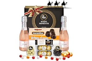 Valeli, Regalo original dia de la madre bombones Ferrero Rocher, chocolat,cava.Regalo original Navidad,San Valentín, Cumpleaños.Cesta delicatessen Estuche gourmet para regalar(ITALIAN ROSÉ)
