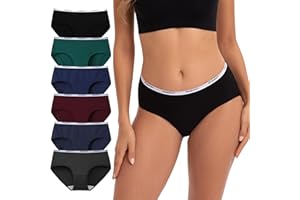 INNERSY Unterhosen Damen Baumwolle Slips Mehrpack Hipster Bequem Unterwäsche 6er Pack