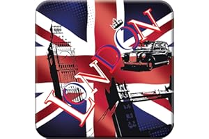 3D LiveLife Sottobicchiere di Sughero - Union Jack di Deluxebase. Sottobicchiere Lenticolare in 3D a tema Londra. Tappetino antiscivolo con opera d'arte originale di Deluxebase
