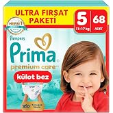 Prima Premium Care K&uuml;lot Bez Ultra Fırsat Paketi 5 Numara 68 Adet Bebek Bezi
