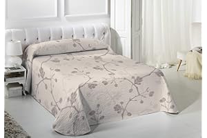 VIALMAN Colcha Bouti Ligera Sofia 20 para Cama de Matrimonio de 180 y 200 cm | Colcha Cama 180 y 200 | Tamaño Colcha 270 x 270 cm, Color Beige