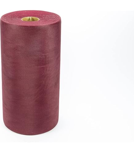Rotolo Di Tulle Con Glitter Per Decorazioni - 6 Pollici X 25 Iarde (circa 15cm X 23m), Vino Rosso, Per Matrimoni E Feste