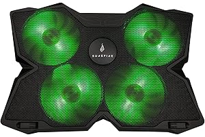SureFire Base di raffreddamento per laptop da gaming Bora - Cooling pad per notebook 12"-17" - Ventola esterna per computer fino a 1200 giri/min - max 26dBA - verde I powered by Verbatim