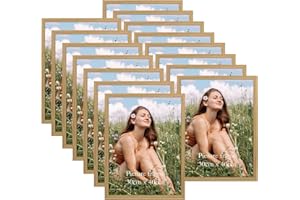 Vasemouh Marco 30x40, Portafoto de Mesa o Pared, Perfecto para Casa y Oficina, Set de 15 Marcos 30x40 de MDF en Color Madera Natural