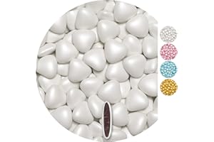 ‎EINSSEIN EinsSein 0,5kg Schokoherzen Dragees medium weiss pearl Gastgeschenke Hochzeit, Taufe, Kommunion, Kindergeburtstag | Schokodragees, Dragees in Herzform bzw. Schokolinsen als Ersatz für Hochzeitsmandeln