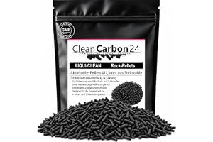 Aktivt kol pellets – akvarium & damm, Ø1,5 mm, 5 L | 2,5 kg | För större akvarier, koi-dammar och dammfilter – formstabila mi