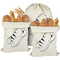 2 Stück Brotbeutel Leinen - Wiederverwendbare Brottaschen 40x30cm