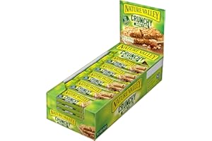 Nature Valley Crunchy, Barritas de Avena 100% Integral y Miel, Sin colorantes, Ingredientes naturales, Apto para Vegetarianos, 18x42g (2 barritas por paquete)