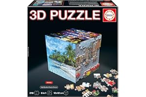 Educa - Puzzle 3D Viajes - Cubo de 216 Piezas | Rompecabezas Original para Adultos y Adolescentes | Puzzle Creativo y Decorativo a Partir de 14 Años | Regalo Educativo (20124)