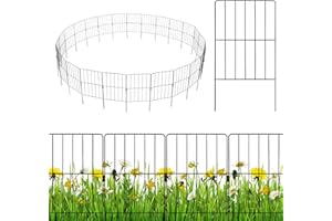 COSTWAY Dekoracyjne ogrodzenie ogrodowe, 25 sztuk, ogrodzenie wtykowe z metalu, wysokość 60 cm, do bariery dla zwierząt, rabatek kwiatowych, ochrona prywatności na balkon, ogrodzenie stawu, ogrodzenie