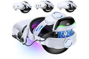 FANXIEAST Enhanced Comfort Head Strap for Meta Quest 3/3S/Meta Quest 2 with 6700mAh Magnetic Battery,VR Headset Oculus VR Headstrap Elite Strap Replacement for Oculus Quest 3/3S/2 Accessories,Extended Playtime