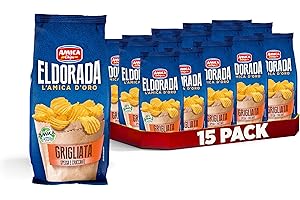 AMICA Chips | Eldorada Patatine Ricetta Grigliata, Lenta Cottura, Taglio Spesso e Croccante, Senza Glutine, 15 Pezzi x 130 gr