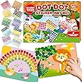 Art Activity Dot It, [Upgrade, Reusable] Animals Dot It Sticker Travel Toy for Toddlers No Mess Stickers Crafts Books DIY Activity Gifts for Kids Girls Ages 3 to 7