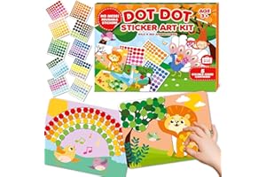 COZYBOMB Art Activity Dot It, [Upgrade, Reusable] Animals Dot It Sticker Travel Toy for Toddlers No Mess Stickers Crafts Books DIY Activity Gifts for Kids Girls Ages 3 to 7