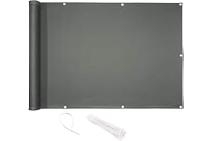 CelinaSun Brise-Vue Balcon 0,9 x 5 m PES Polyester Anthracite Brise-Vue pour Balcon paravent bâche Jardin Balcon œillets Serre-câbles imprégné